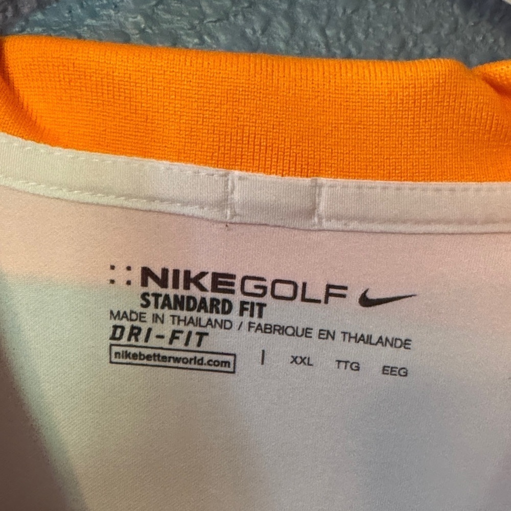 Nike Men's Polo Shirt in Vibrant Orange and Subtle Gray - Picture 3 of 4